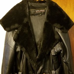 Black medium sized Wilson leather coat